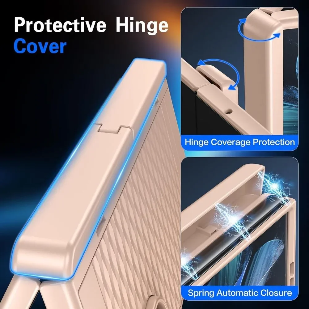 Samsung Galaxy Z Fold 7 MagSafe Case Screen Protector Hinge Kickstand Gold